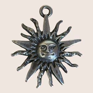 🌞 JAMES AVERY BLAZING SUN STAMPED STERLING SILVER PENDANT CHARM RETIRED 1"